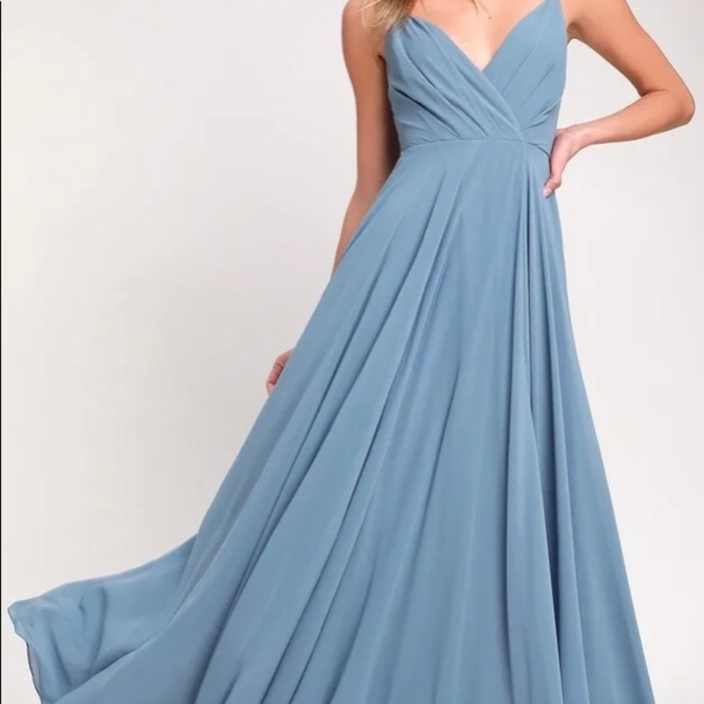 Lulu’s All About Love Slate Blue Maxi Dress